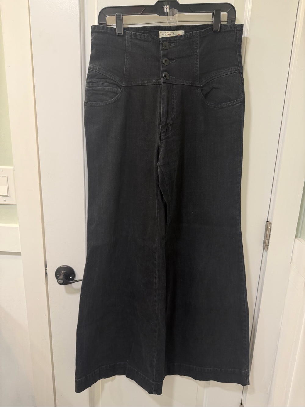 High-Waisted Wide Leg Black Old Navy Jeans